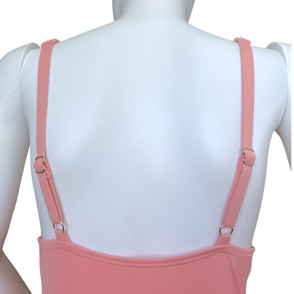 NWOT Michael Kors Women's Logo Ring Shirred Maillot One-Piece baby pink size 6 - Picture 5 of 6